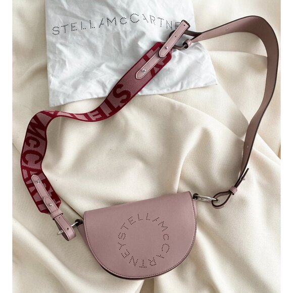 Authentic Stella McCartney Half Moon Logo Shoulder Bag in Shell Pink - Picture 1 of 12